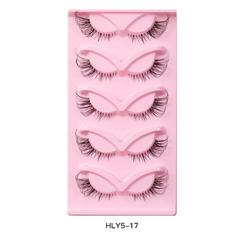 Cat Eye Lashes Natural Look Fox False Eyelashes Gorgeous Wispy & Lightweight Faux Mink Lashes for Doll Eye Makeup 5 Pairs Pack