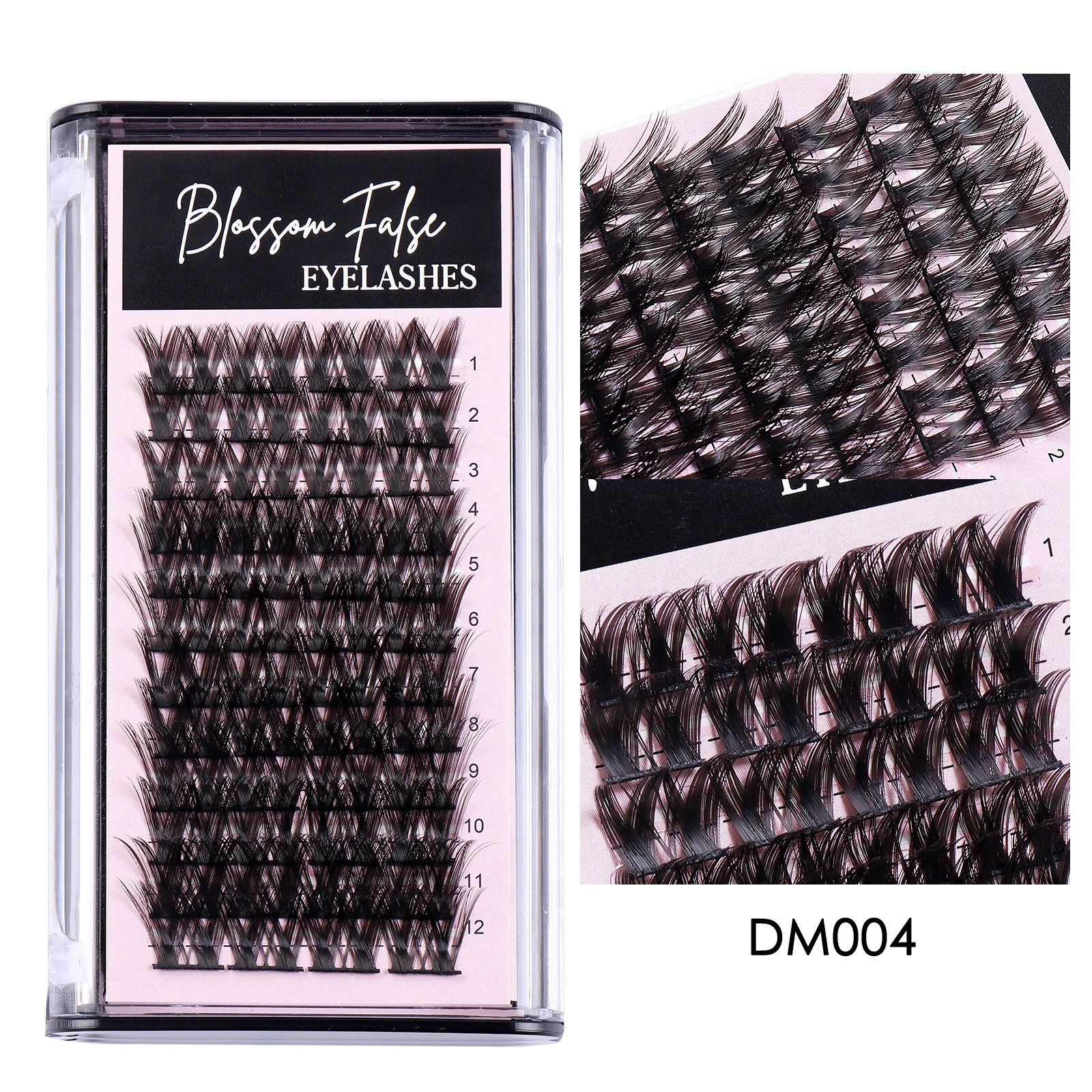 Lash Clusters  D Curl 14mm DIY Eyelash Extensions C D Curl B&Qaugen Mega Volume Individual Lashes Eyelash Clusters Extensions Individual Lashes Cluster DIY at Home Lashes view 3