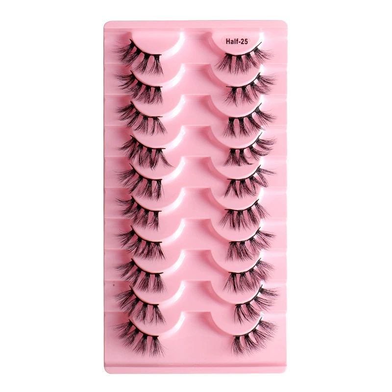 10 Pairs Half Lashes 3D Eyelashes Fluffy Natural Lashes Curl False Eyelashes Natural Look Wispy Fake Lashes Multipack view 8