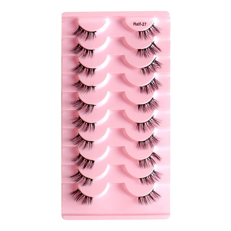 10 Pairs Half Lashes 3D Eyelashes Fluffy Natural Lashes Curl False Eyelashes Natural Look Wispy Fake Lashes Multipack view 10