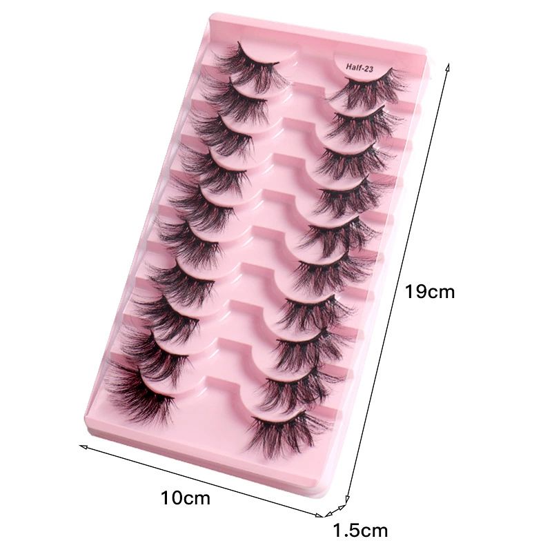 10 Pairs Half Lashes 3D Eyelashes Fluffy Natural Lashes Curl False Eyelashes Natural Look Wispy Fake Lashes Multipack view 4