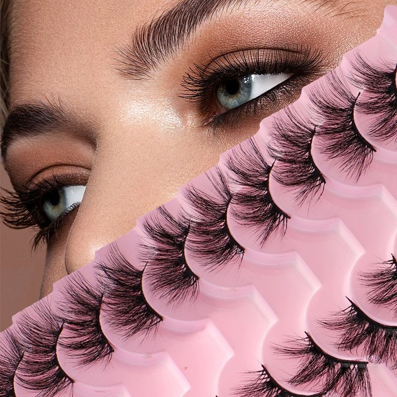 10 Pairs Half Lashes 3D Eyelashes Fluffy Natural Lashes Curl False Eyelashes Natural Look Wispy Fake Lashes Multipack view 2