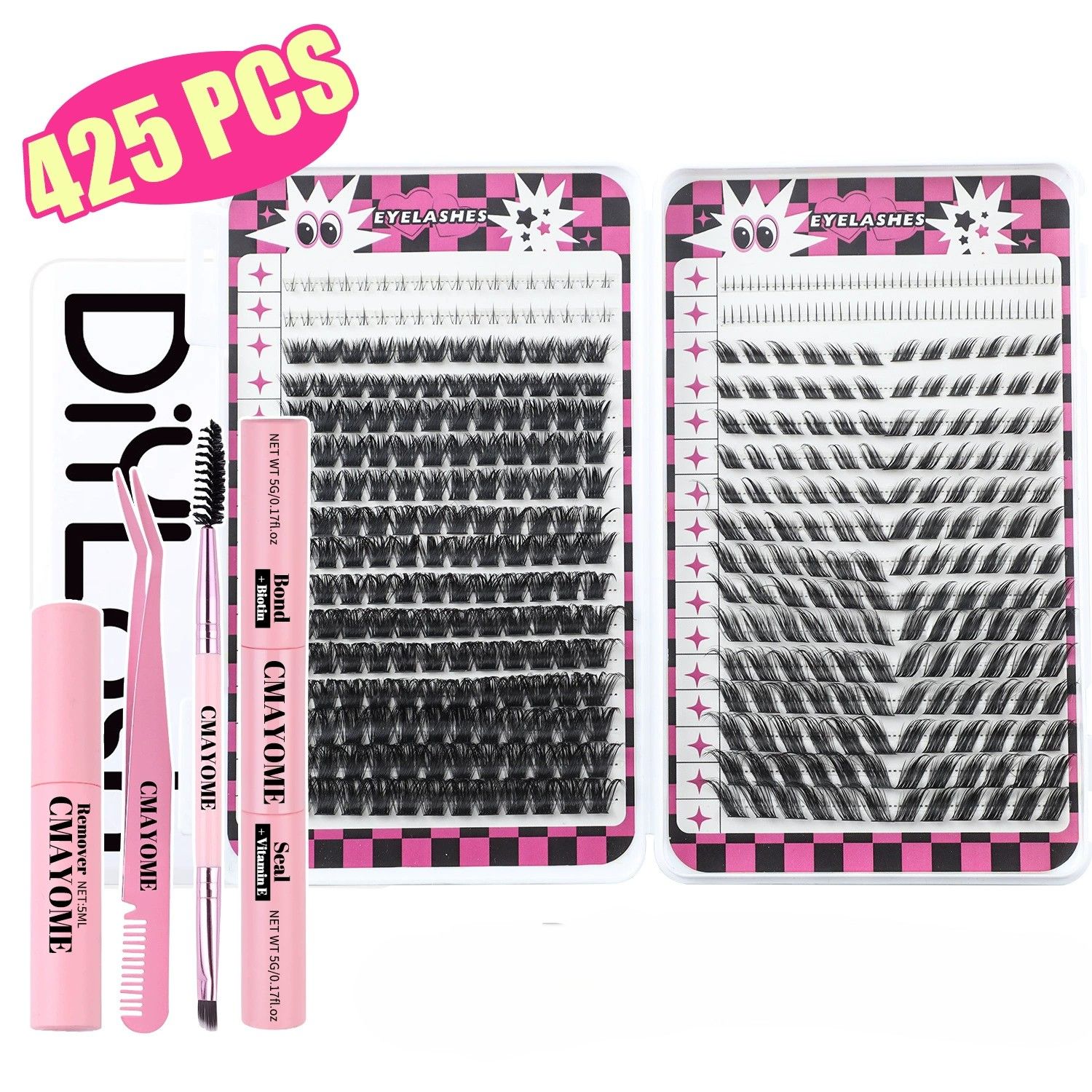 Fluffy Lash Clusters Thick 80/100D Volume Eyelash Clusters 10-16mm Wispy Individual Lashes D Curl Cluster Eyelash Extensions DIY Lash Extension for Beginner