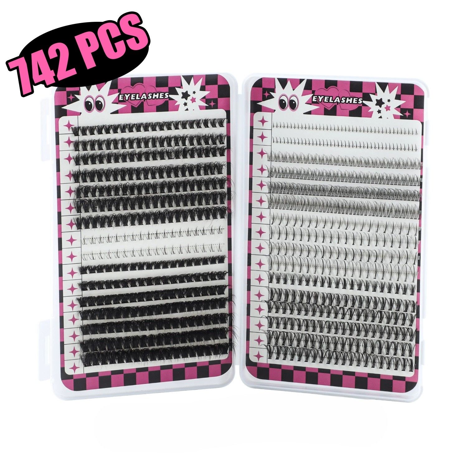 Fluffy Lash Clusters Thick 80/100D Volume Eyelash Clusters 10-16mm Wispy Individual Lashes D Curl Cluster Eyelash Extensions DIY Lash Extension for Beginner