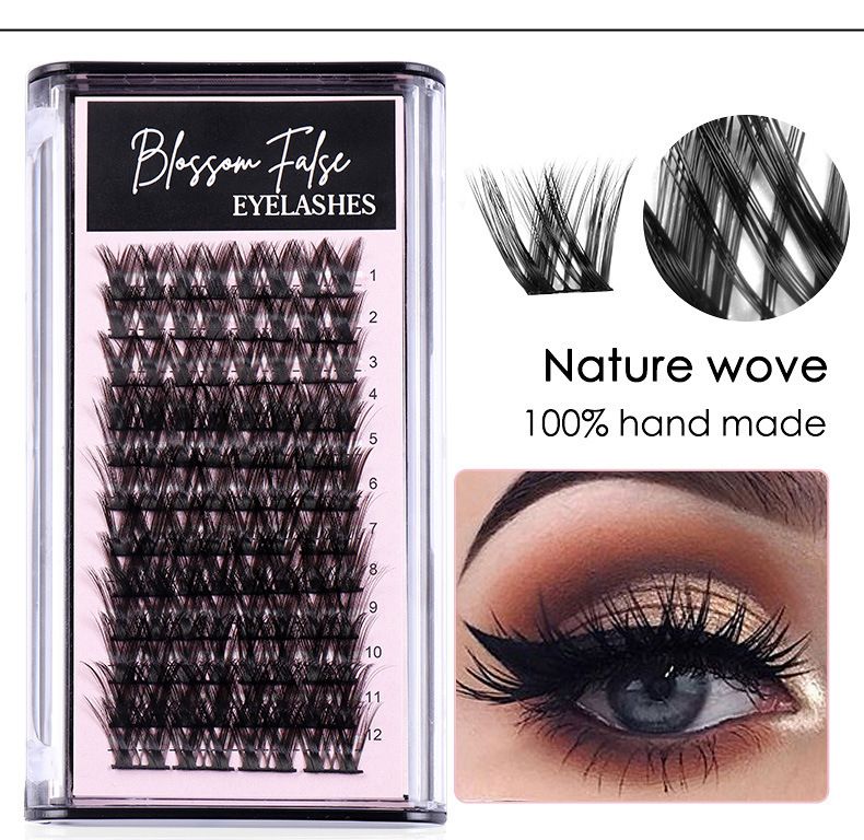 Lash Clusters  D Curl 14mm DIY Eyelash Extensions C D Curl B&Qaugen Mega Volume Individual Lashes Eyelash Clusters Extensions Individual Lashes Cluster DIY at Home Lashes view 10
