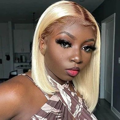 Ash Blonde Short Bob Wig Human Hair 180% Denstiy 13x4 HD Lace Front Human Hair Wig for Women Ombre Ash Blonde Glueless Straight Bob Wig with Dark Roots Invisible Knots 10 Inch