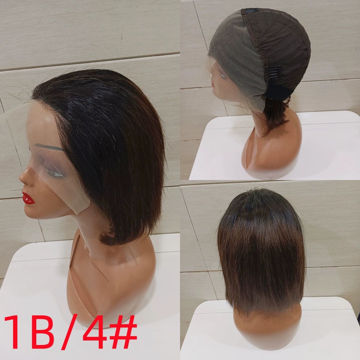 Bob Wig Human Hair 13x4 HD  7inch straight Bob 100%human hair Lace Frontal Short Straight Lace Front Bob Wigs for Black Women Human Hair Pre Plucked Glueless Side Part 180% Density Ombre Ginger Brown