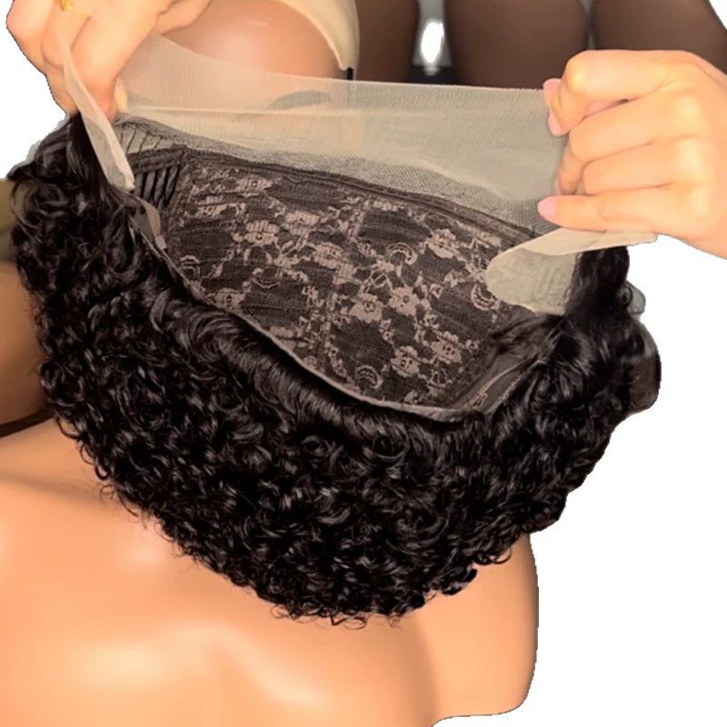 Short Curly Pixie Cut Wig Human Hair, 13X1 Lace Front Human Hair Wigs for Black Women, 6 Inches Layered Lightweight and Breathable Wig