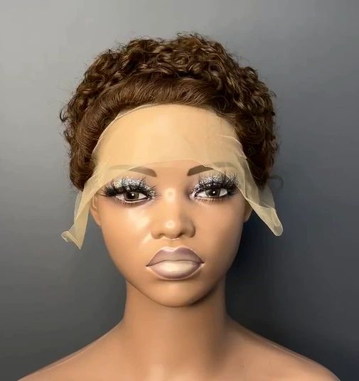 Short Curly Pixie Cut Wig Human Hair, 13X1 Lace Front Human Hair Wigs for Black Women, 6 Inches Layered Lightweight and Breathable Wig