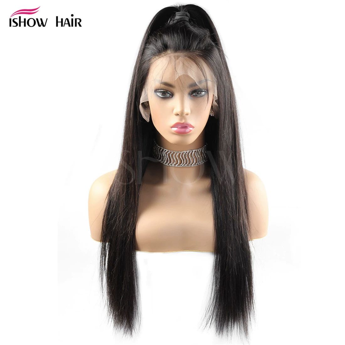 Straight Wigs Human Hair 4*4 HD Lace Frontal Wig Pre Plucked Pre Cut with Baby Hair Black Human Hair Wig Natural Density Natural Color Wigs for Black Women 20 Inch