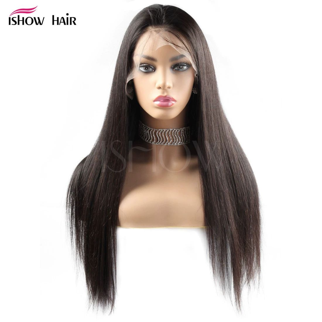 Straight Wigs Human Hair 4*4 HD Lace Frontal Wig Pre Plucked Pre Cut with Baby Hair Black Human Hair Wig Natural Density Natural Color Wigs for Black Women 20 Inch