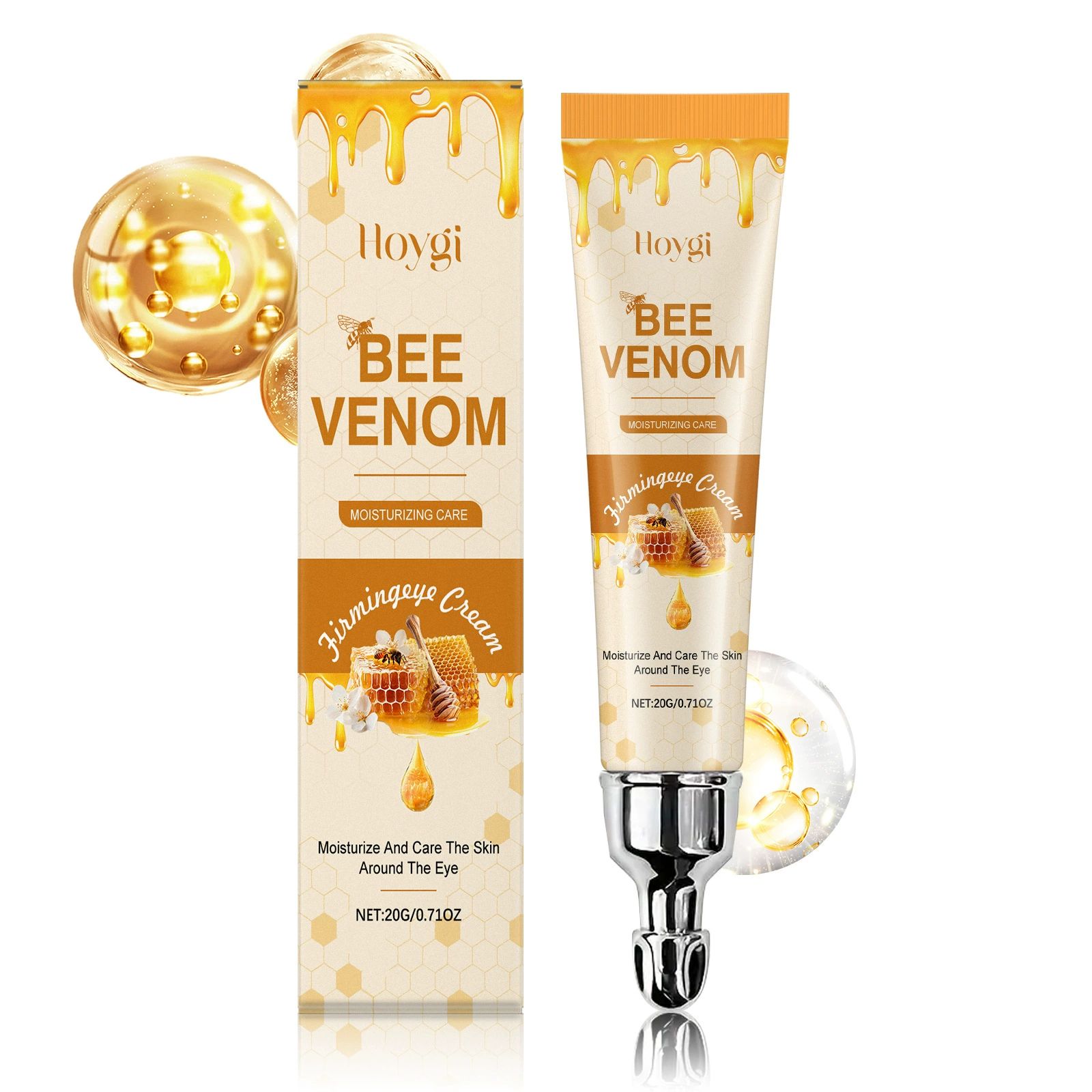 Bee Venom Eye Cream for Dark Circles & Wrinkles,Vitamin C & Honey Infused Under Eye Treatment, Firming & Hydrating Anti-Aging Eye Cream for Women & Men, Gentle for Sensitive Skin