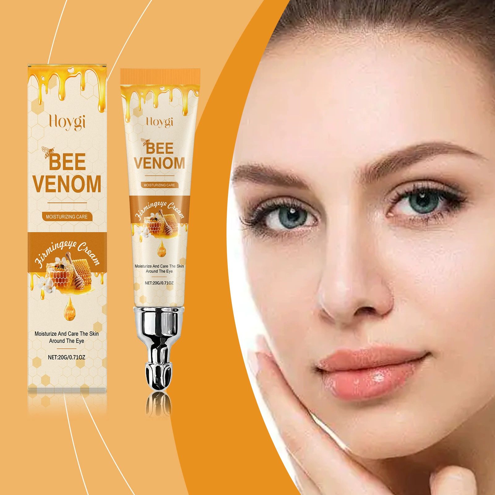 Bee Venom Eye Cream for Dark Circles & Wrinkles,Vitamin C & Honey Infused Under Eye Treatment, Firming & Hydrating Anti-Aging Eye Cream for Women & Men, Gentle for Sensitive Skin