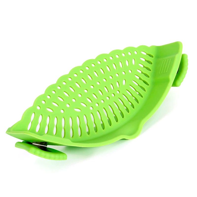 Clip-on Kitchen Food Strainer for Spaghetti, Pasta, Meat, Fruits, Vegetables. Silicone Kitchen Food Strainer for Pots & Bowls