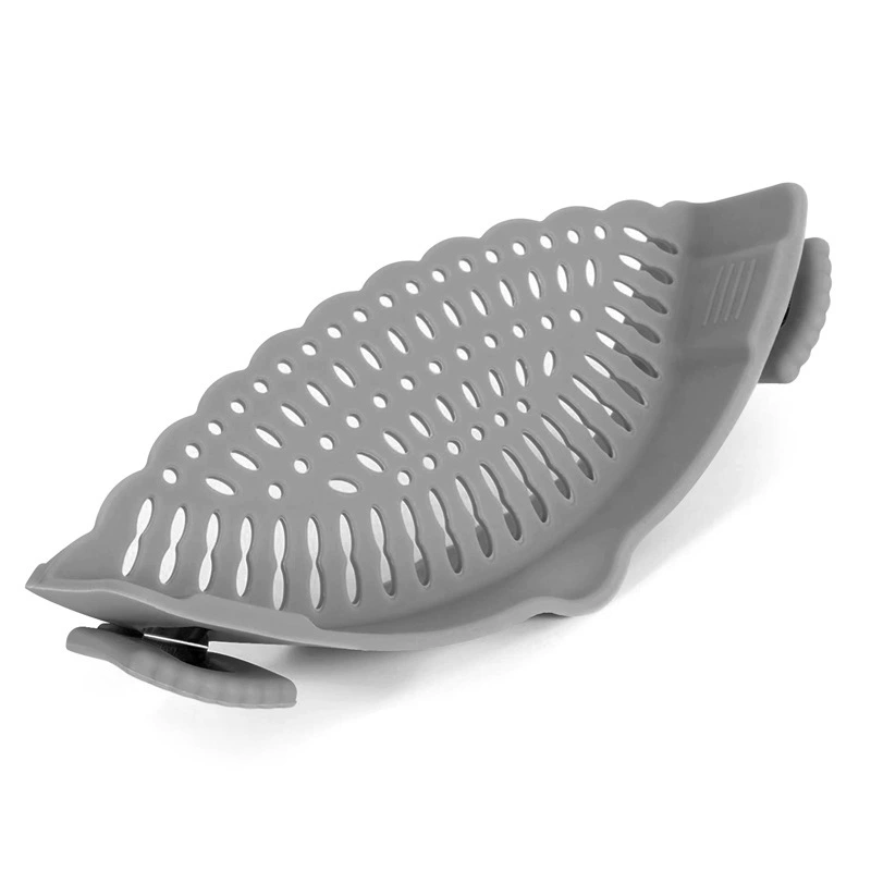 Clip-on Kitchen Food Strainer for Spaghetti, Pasta, Meat, Fruits, Vegetables. Silicone Kitchen Food Strainer for Pots & Bowls