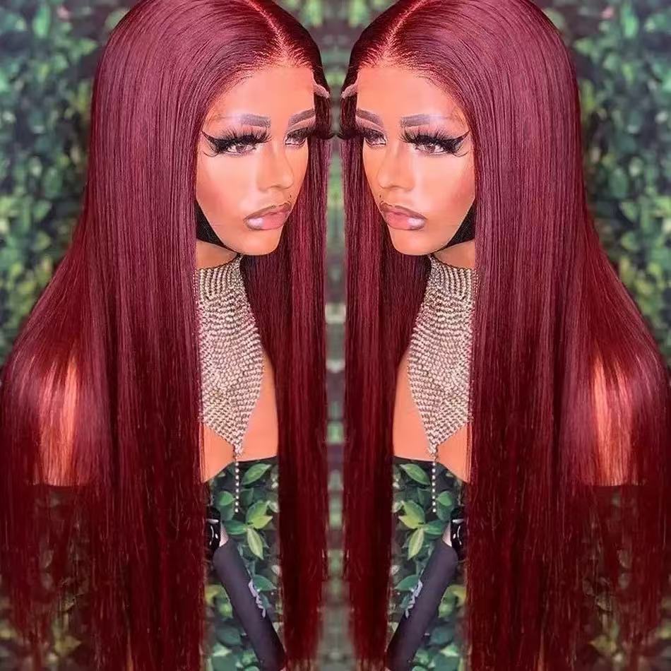 Straight Lace Front Wigs - Synthetic Hair wig HD Transparent Lace Frontal Wigs for Black Woman -Lace Frontal Wigs - Glueless Wigs - Natural Color - 36 Inch