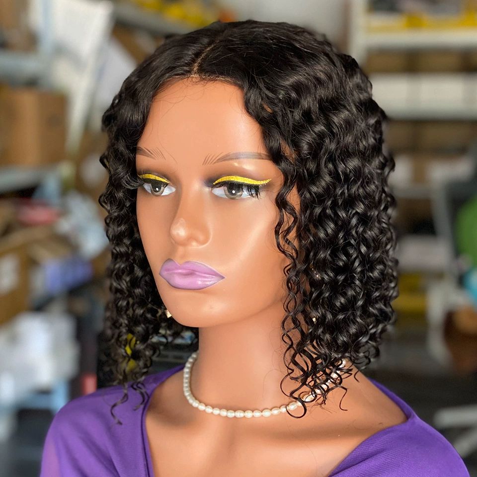 Short Curly Pixie Cut Lace Front Wigs 12 inch, 5x5 bleached knot  Human Hair HD Lace Front Wigs Plucked for Black Women 12Inch, Natural Black