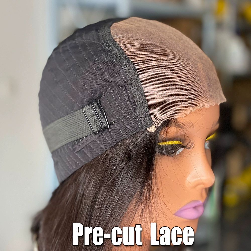 Short Curly Pixie Cut Lace Front Wigs 12 inch, 5x5 bleached knot  Human Hair HD Lace Front Wigs Plucked for Black Women 12Inch, Natural Black