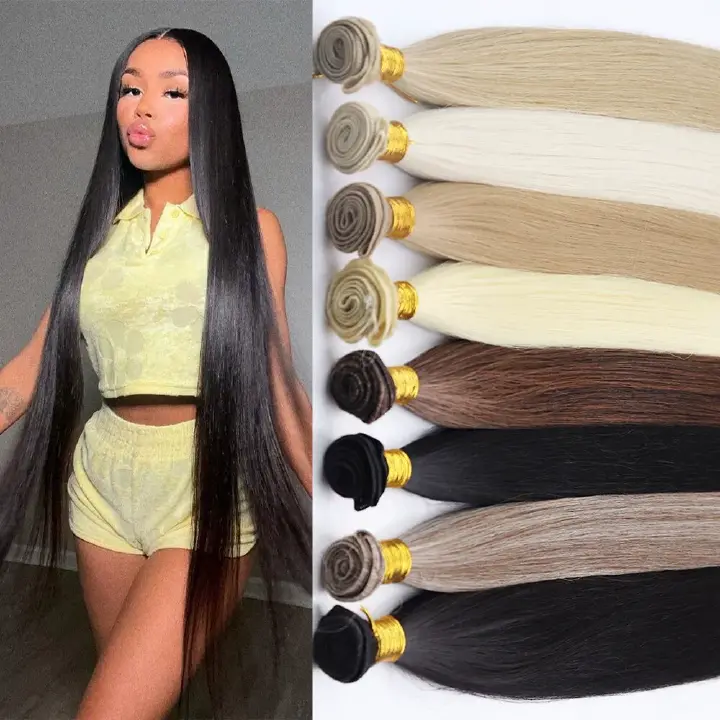 wig hair bundles， Wig Hair Bundle Straight Hair Chemical Fiber straight hair Curtain Hair(Brown,36inch)