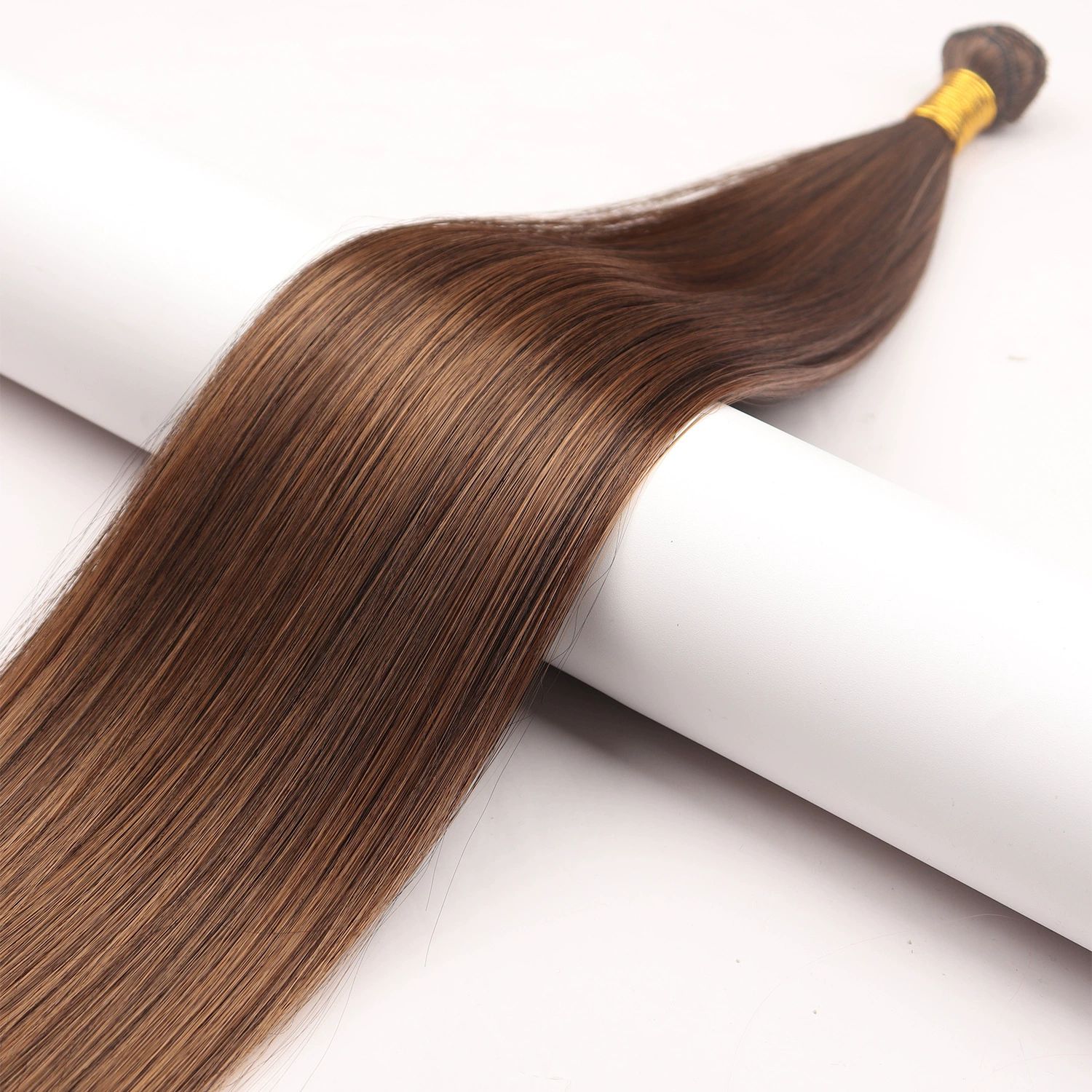 wig hair bundles， Wig Hair Bundle Straight Hair Chemical Fiber straight hair Curtain Hair(Brown,36inch)