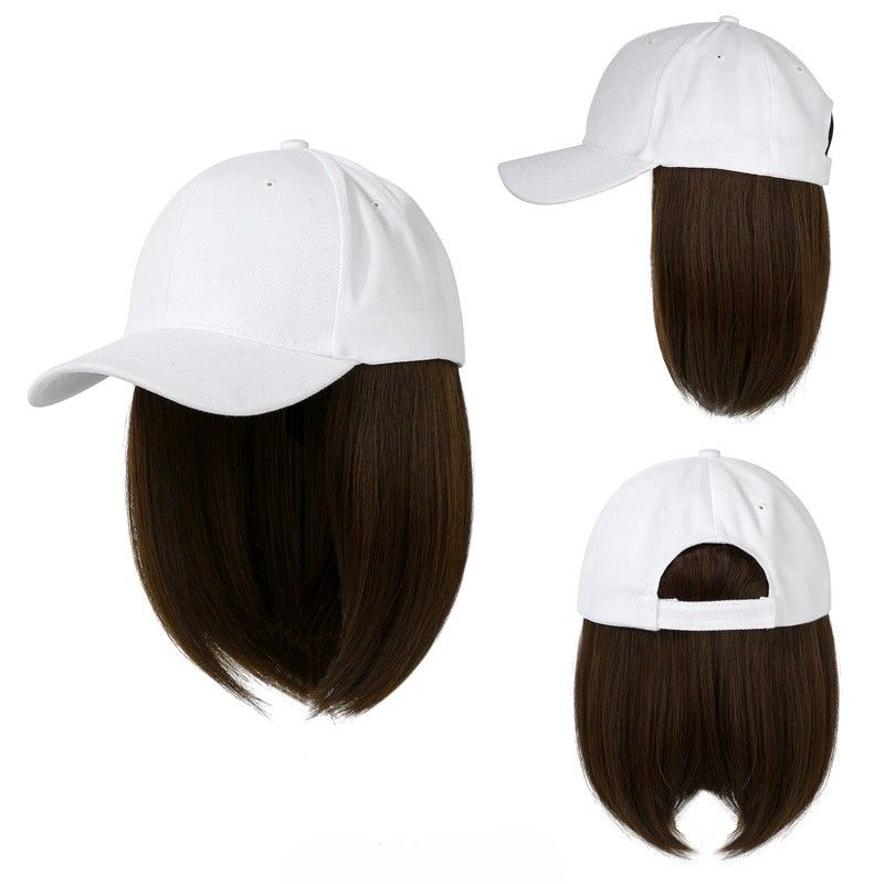 Baseball Cap Wig with Hair Extensions Synthetic Wig Hat for Women Adjustable Baseball Hat