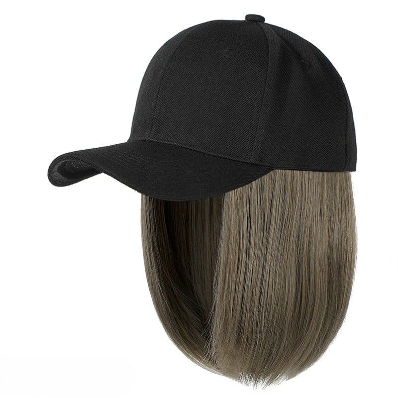 Baseball Cap Wig with Hair Extensions Synthetic Wig Hat for Women Adjustable Baseball Hat