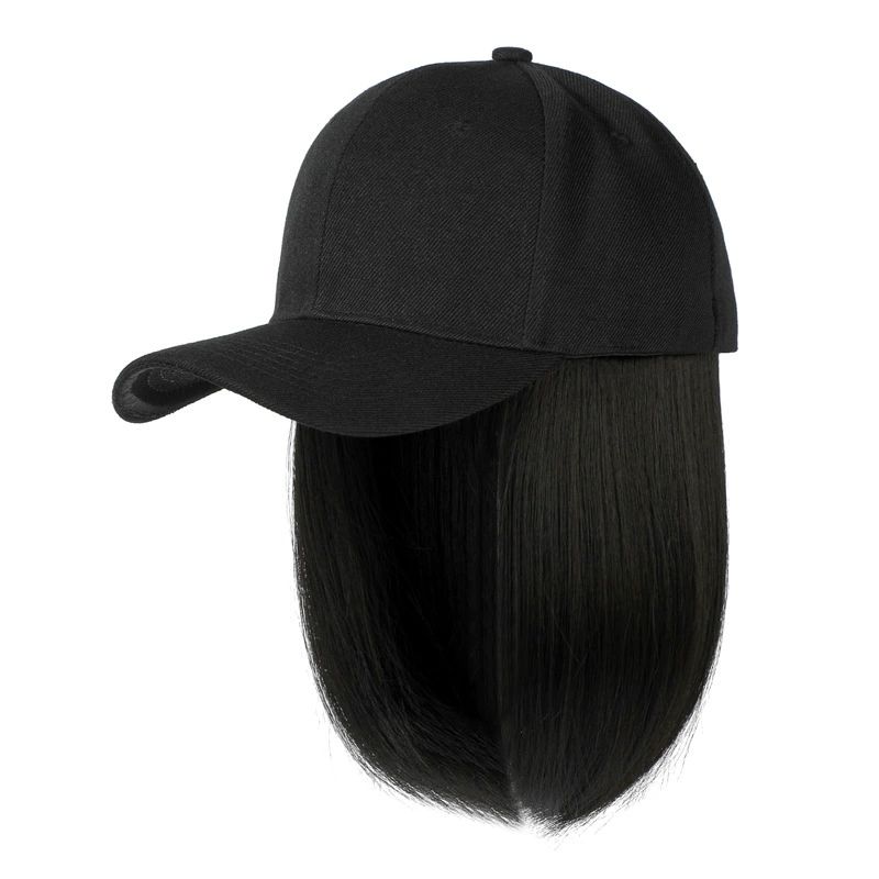 Baseball Cap Wig with Hair Extensions Synthetic Wig Hat for Women Adjustable Baseball Hat