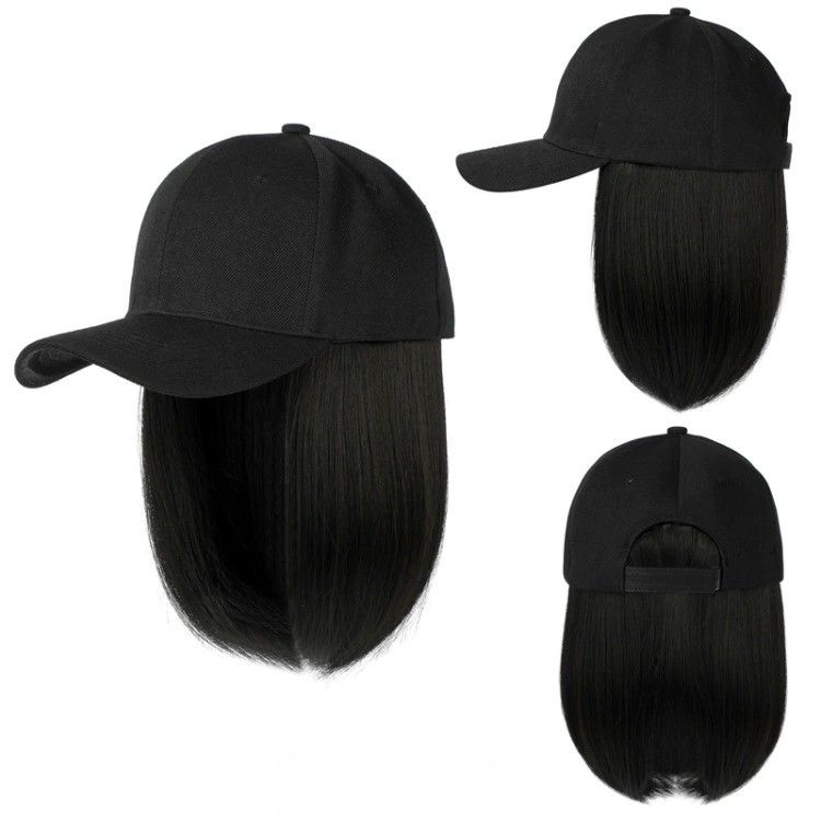 Baseball Cap Wig with Hair Extensions Synthetic Wig Hat for Women Adjustable Baseball Hat