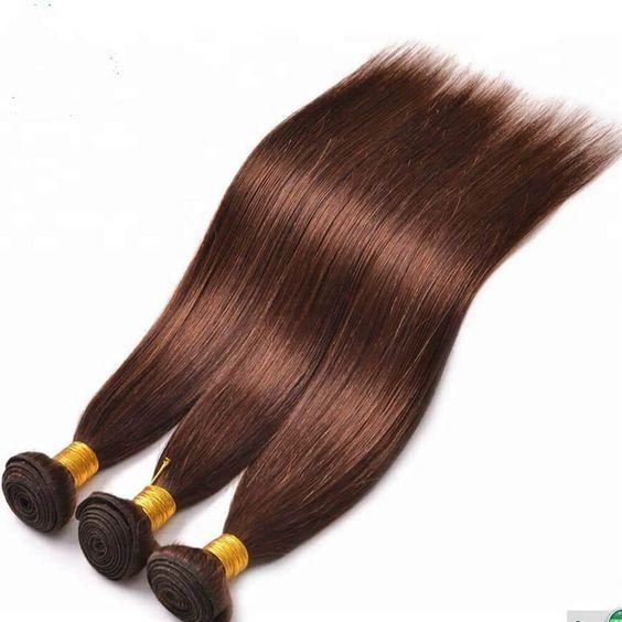 Dark Brown Bundle Human Hair Color 4 Straight Bundles Niegmeag Virgin Remy Hair 20 22 24 Inch Double Weft Brown Wet and Wavy Bundle