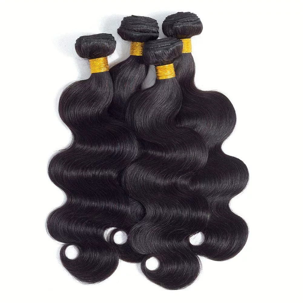 10A Human Hair Bundles 14 14 14 Inch Body Wave Bundles Human Hair Unprocessed Brazilian Virgin Hair 1 Bundle Hair Weave Body Wave Bundles Human Hair Extensions Natural Color