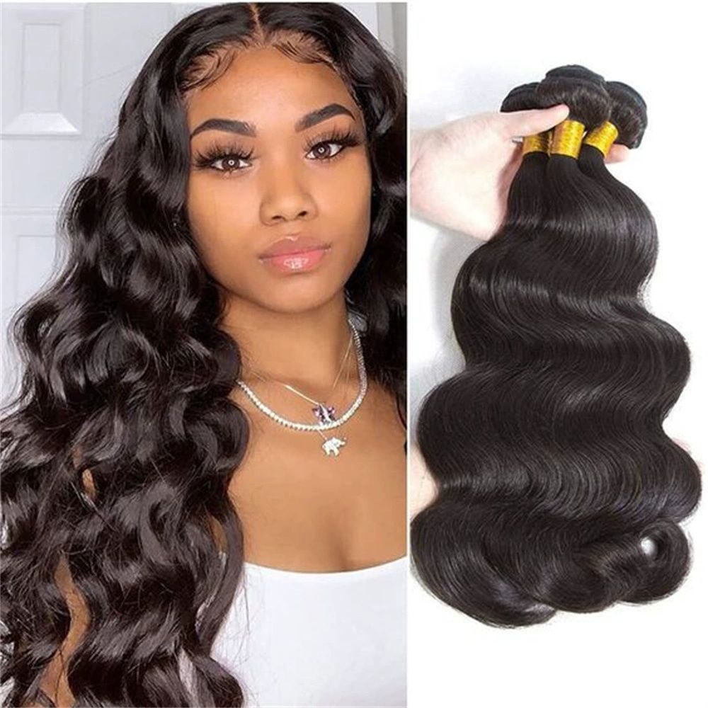 Human Hair Bundles Body Wave Hair Bundles 22 Inch Unprocessed Brazilian Virgin Hair Weave 1 Bundle Human Hair Body Wave Hair Bundles Deals Natural Black (22 Inch, body wave)