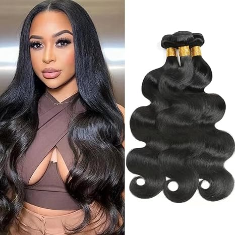 Human Hair Bundles Body Wave Hair Bundles 22 Inch Unprocessed Brazilian Virgin Hair Weave 1 Bundle Human Hair Body Wave Hair Bundles Deals Natural Black (22 Inch, body wave)