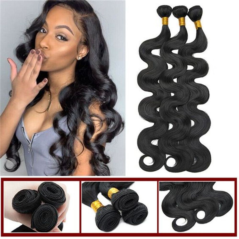 Human Hair Bundles Body Wave Hair Bundles 22 Inch Unprocessed Brazilian Virgin Hair Weave 1 Bundle Human Hair Body Wave Hair Bundles Deals Natural Black (22 Inch, body wave)