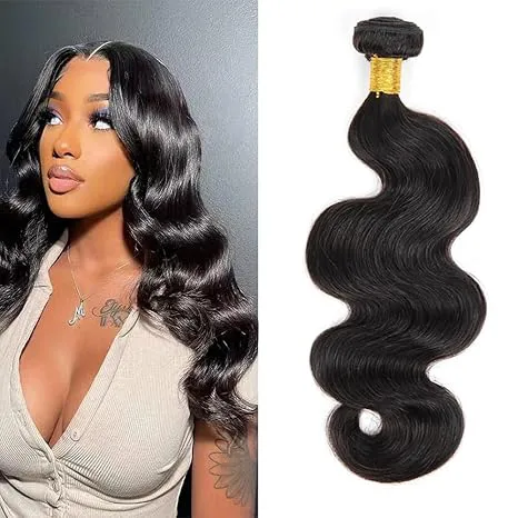 Human Hair Bundles Body Wave Hair Bundles 22 Inch Unprocessed Brazilian Virgin Hair Weave 1 Bundle Human Hair Body Wave Hair Bundles Deals Natural Black (22 Inch, body wave)