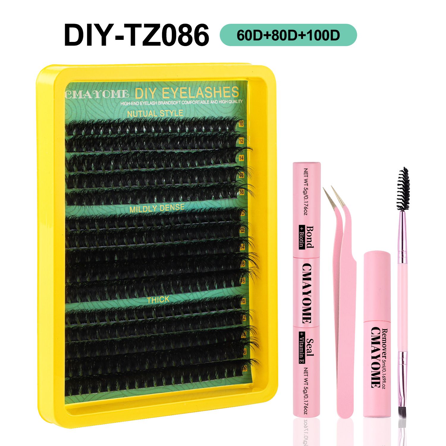 D Curl Lash Clusters Extensions 280 Pcs Individual Eye lash Clusters 100D Cluster Eyelash Lashes Wispy Clusters Lashes Makeup at Home - DIY Lash Extension Kit for Self Application (9-18MM) Mix