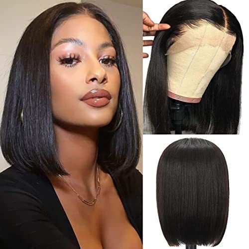 9x6 HD Lace Glueless Wigs  Hair Pre Plucked Bob Wig Women Glueless Wigs  Hair 200% Density Short Straight Bob Wigs for Black Women 14 inch