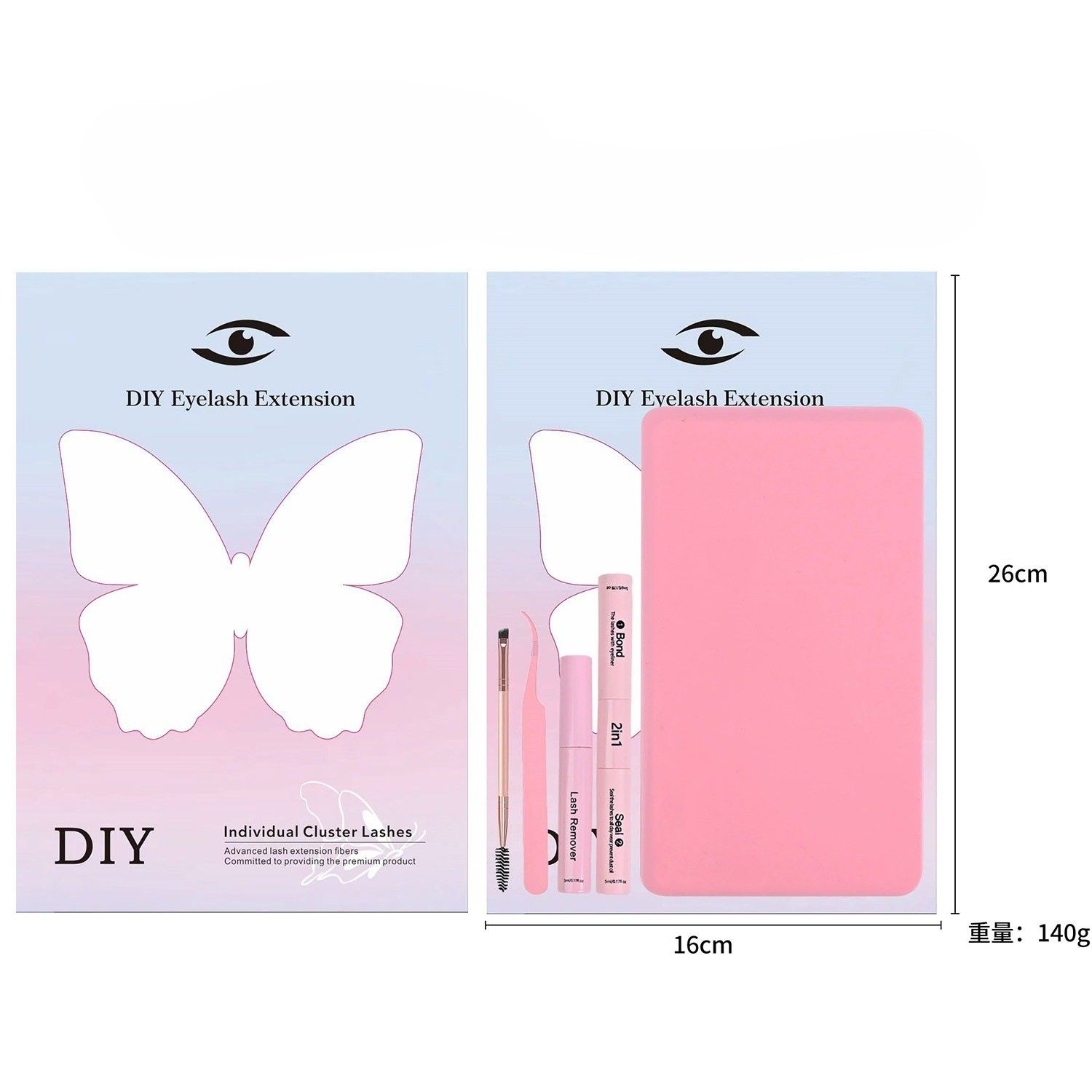 Lash Clusters Kit for beginners Eyelash Clusters Kit Lashes Clusters Kit Cluster Pestañas Postizas Naturales with Lash Bond&Seal,Lash Tweezers,Mascara Brush(640pcs 30D+40D+50D+60D Kit,9-16mm)