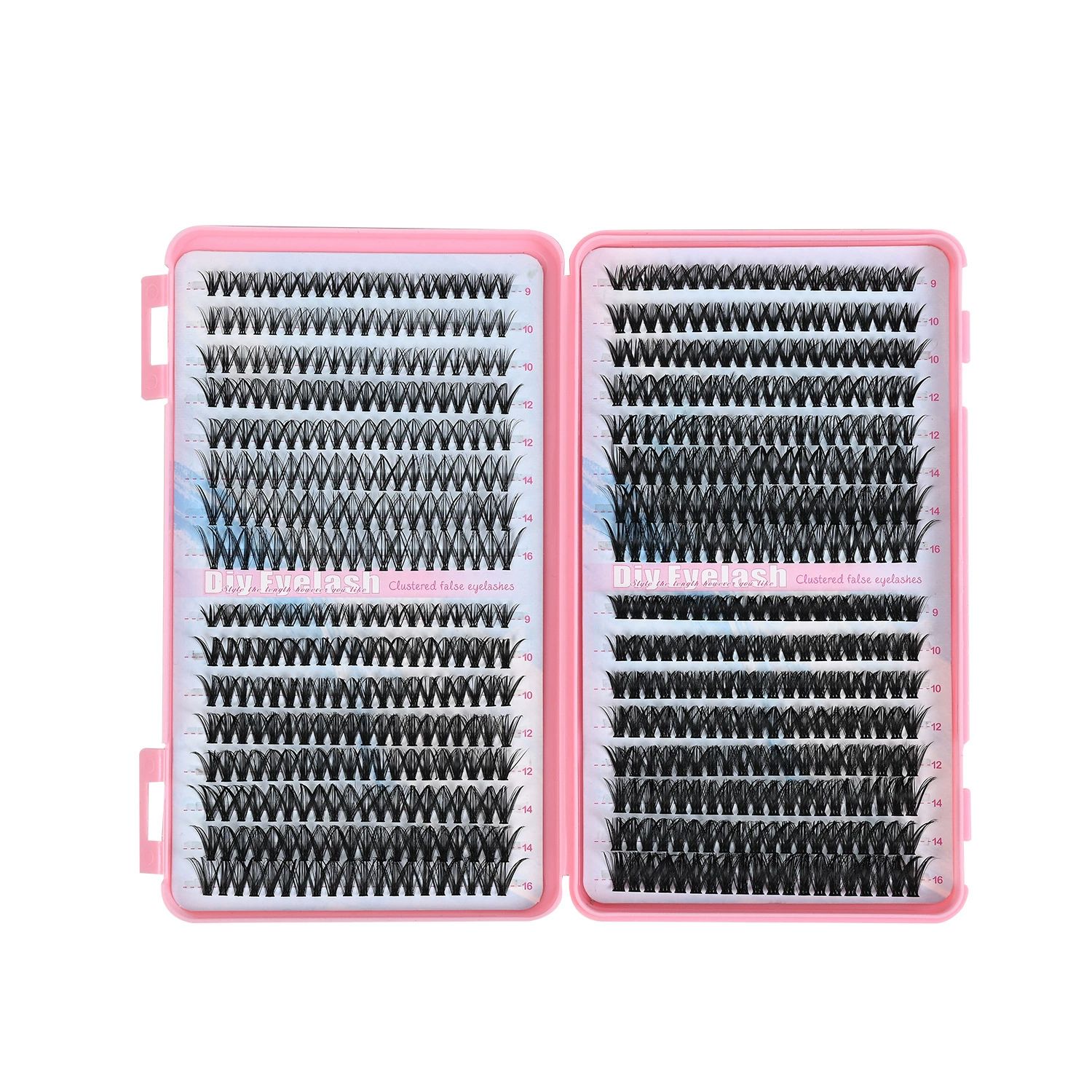 Lash Clusters Kit for beginners Eyelash Clusters Kit Lashes Clusters Kit Cluster Pestañas Postizas Naturales with Lash Bond&Seal,Lash Tweezers,Mascara Brush(640pcs 30D+40D+50D+60D Kit,9-16mm)