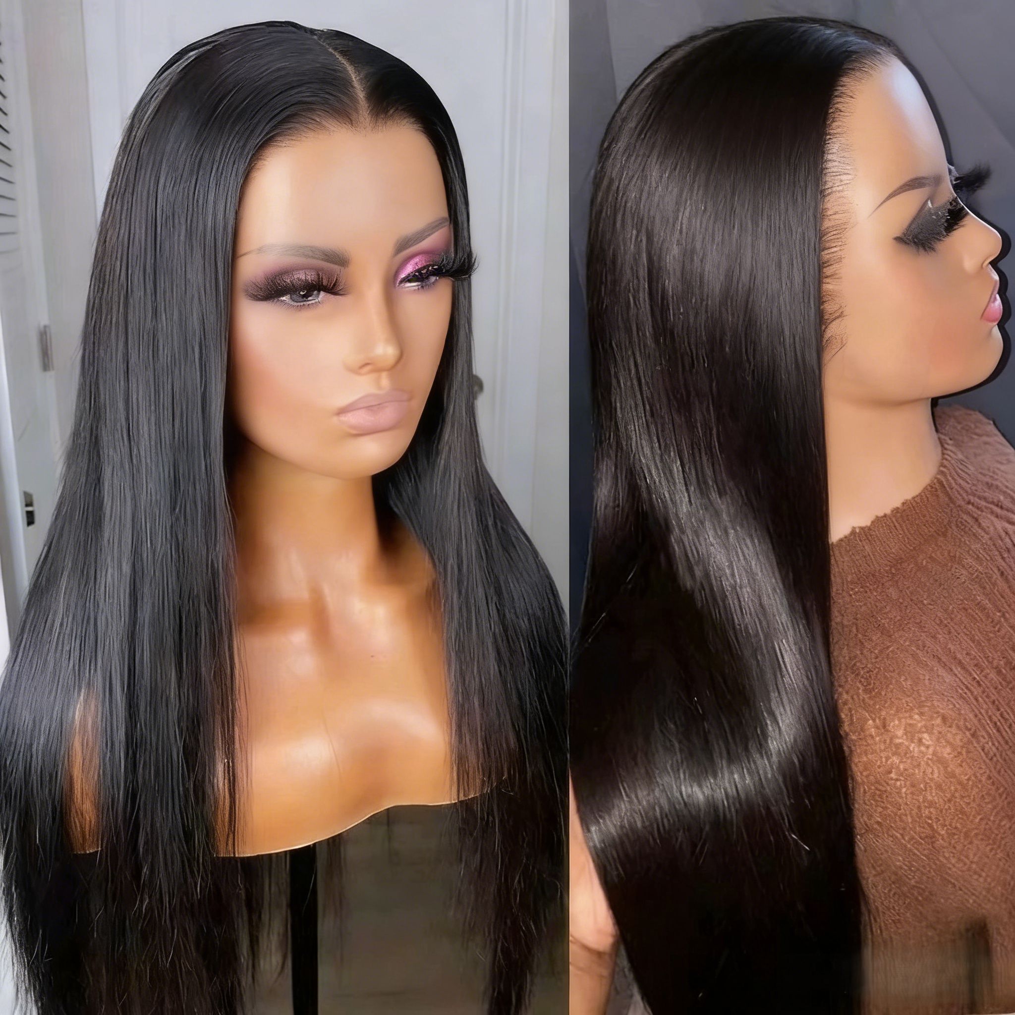 Lace Front Wigs ,  Wig for Women, All-Day Comfort Glueless  Hairline  , Synthetic Human Hair 180 Density, Natural Color 22 Inch Soft Hair