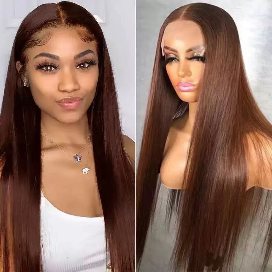 22 Inch Front Lace Front Wigs human Hair 180 Density Straight Hair Wigs Pre Plucked  With HD Frontal Lace Straight Glueless Wigs  Hair For Women