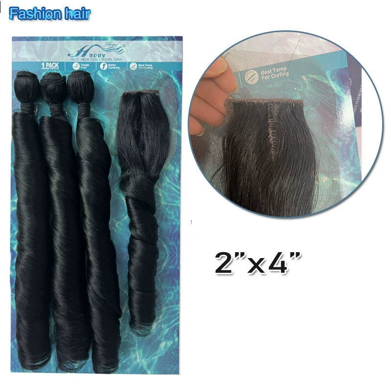 French Curly Braiding Hair Loose Wave Crochet Hair 2 Packs Pre Stretched Braiding Hair Bouncy Beach Curls Wavy Hairstyle Synthetic Hair Extensions for Women (1B#, 24 Inch)