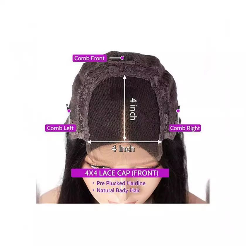 Bob Wig Human Hair 4x4 Lace Front Wigs 180 Density 14 Inch Short Straight Bob Frontal Wigs Transparent Lace Pre Plucked with Baby Hair Wigs Brazilian Virgin Hair for Women Natural Black