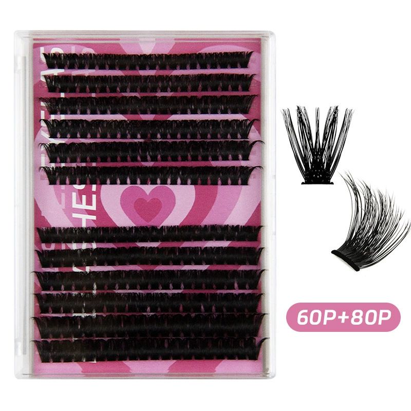 Volume Lash Extension Mink Thick Cluster Eyelash Extensions 10-18mm Lash Clusters Individual Lash Extensions DIY Clusters Lashes Extension at Home  (80P+100P 10-16mm)