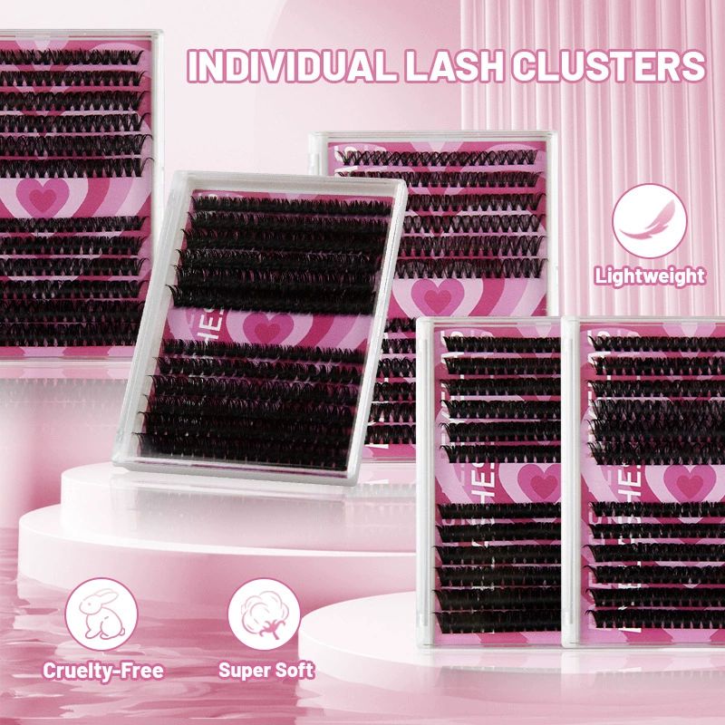 Volume Lash Extension Mink Thick Cluster Eyelash Extensions 10-18mm Lash Clusters Individual Lash Extensions DIY Clusters Lashes Extension at Home  (80P+100P 10-16mm) view 2