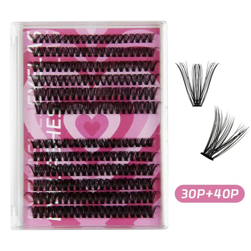Volume Lash Extension Mink Thick Cluster Eyelash Extensions 10-18mm Lash Clusters Individual Lash Extensions DIY Clusters Lashes Extension at Home  (80P+100P 10-16mm) view 4