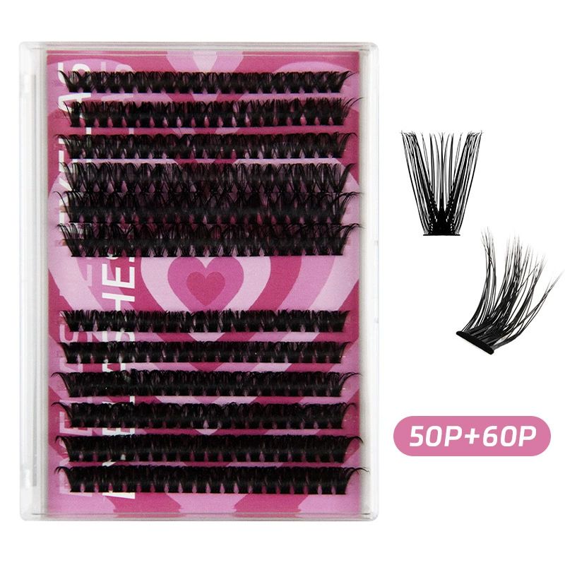 Volume Lash Extension Mink Thick Cluster Eyelash Extensions 10-18mm Lash Clusters Individual Lash Extensions DIY Clusters Lashes Extension at Home  (80P+100P 10-16mm) view 10