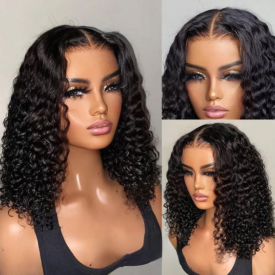 13x4 Lace Wigs Human Hair Pre Plucked Pre Cut Lace Front 200% Density Mongolian Curly Human Hair Wig Undetectable HD Lace Wig 100% Unprocessed Virgin Hair Wear and Go Short Kinky Curly 14inch