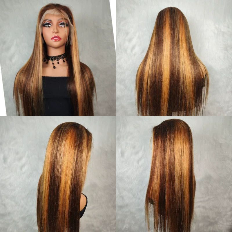 Honey Blonde Wig Human Hair 180% Density 13X4 HD Lace Front Wigs Human Hair Pre Plucked Ombre Lace Front Wig for Women Straight Wigs Human Hair 20-30Inch