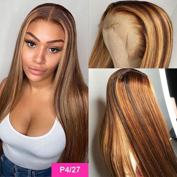 Honey Blonde Wig Human Hair 180% Density 13X4 HD Lace Front Wigs Human Hair Pre Plucked Ombre Lace Front Wig for Women Straight Wigs Human Hair 20-30Inch