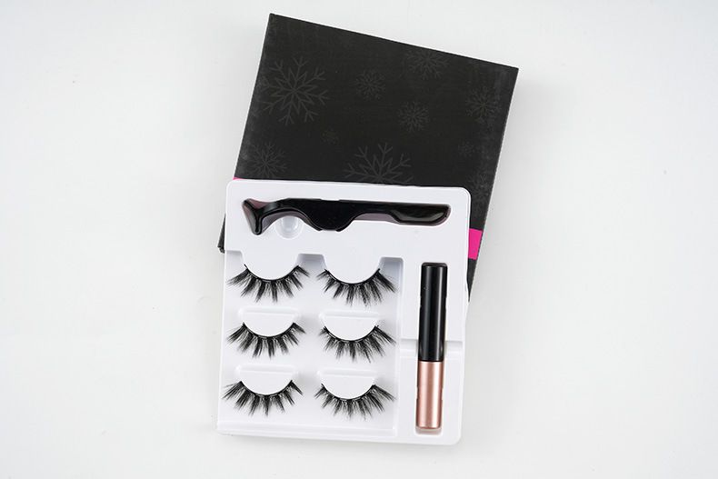 Magnetic Eyelashes with Eyeliner - Magnetic Eyeliner and Lashes Kit, 5D Faux Mink Lashes,Eyelashes Long Reusable False Lashes (3 Pairs)